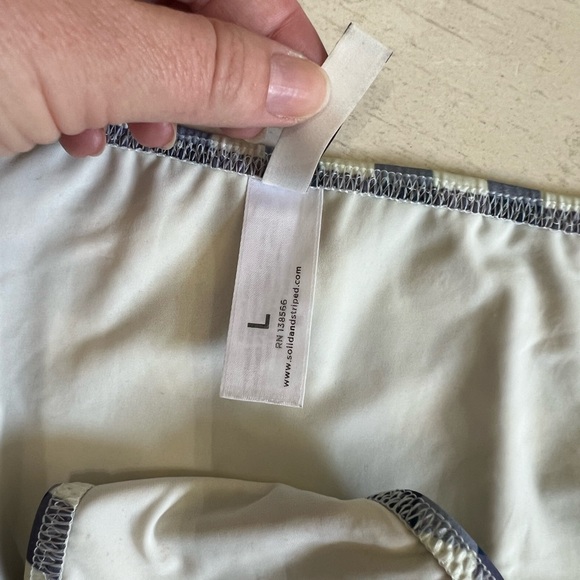 Solid & Striped The Morgan Bikini Top Navy Gingham - Picture 5 of 9